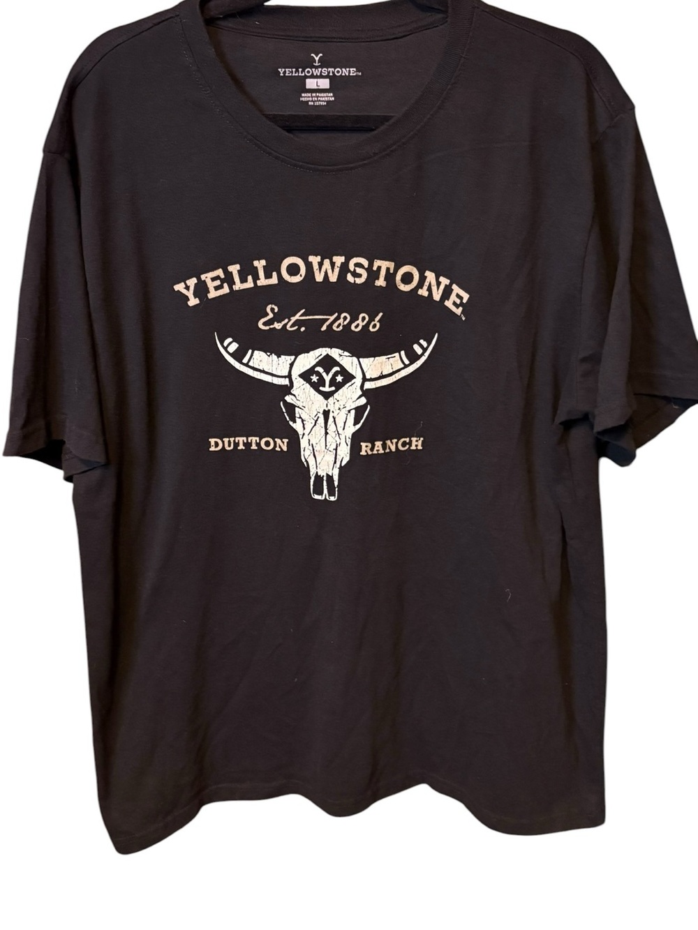 Yellowstone Dutton Ranch Montana Graphic T Shirt Distressed Logo Size Large